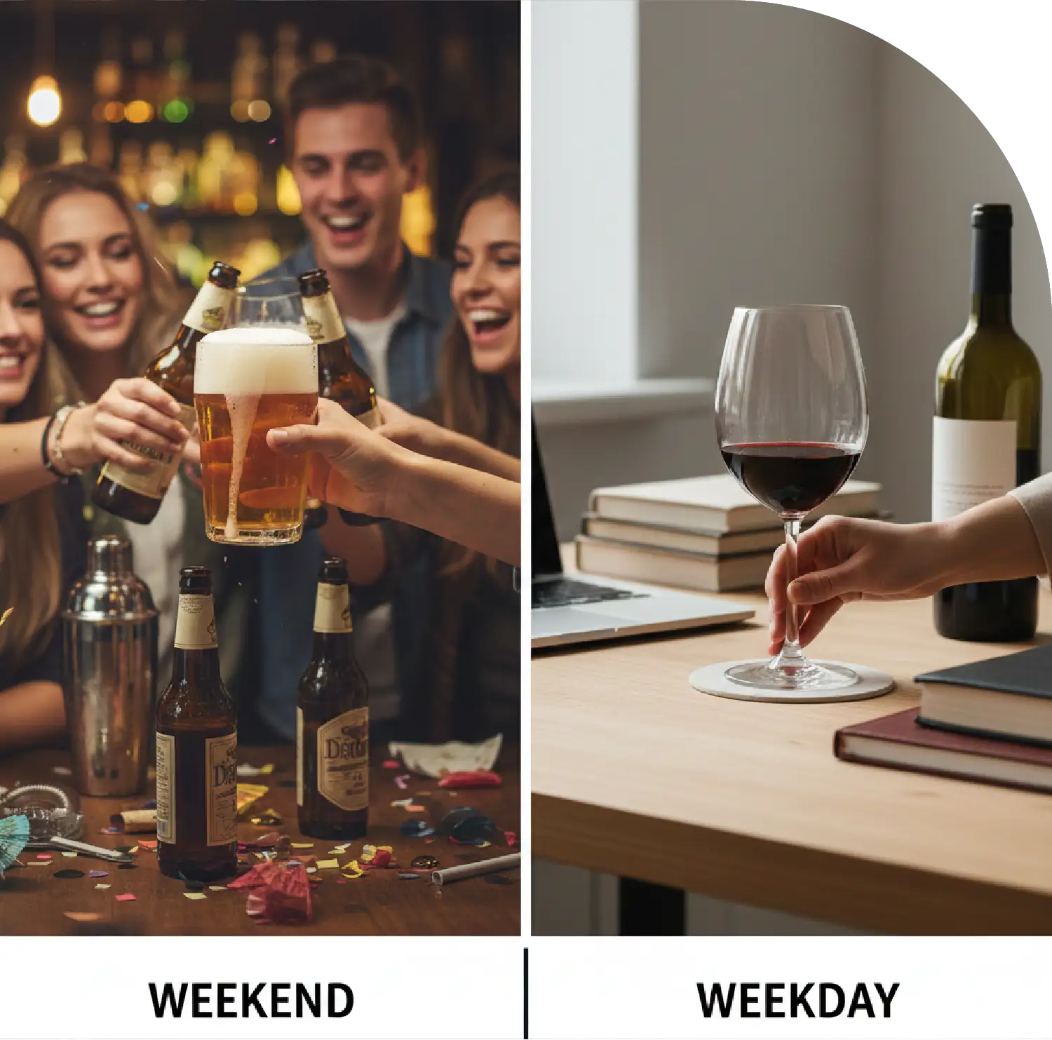Weekend vs Weekday Alcohol Ordering Trends India 2025